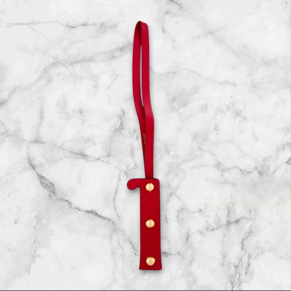 Burberry Red Leather Alphabet (i) Bag Charm NWT